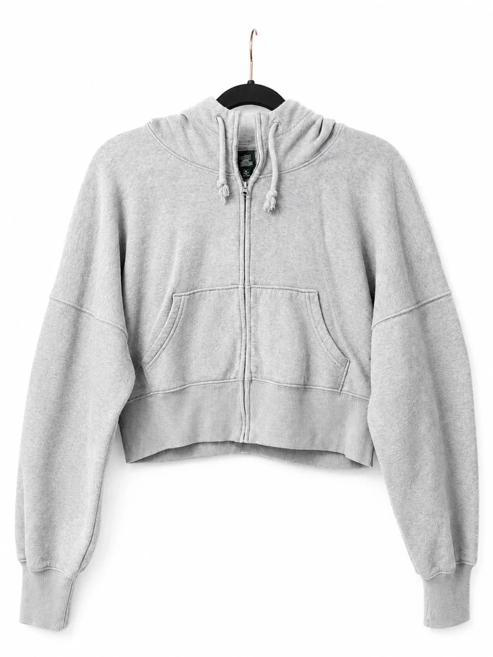 Wild Fable Cropped Zip-Up Hoodie Gray Size Large - Picture 3 of 6